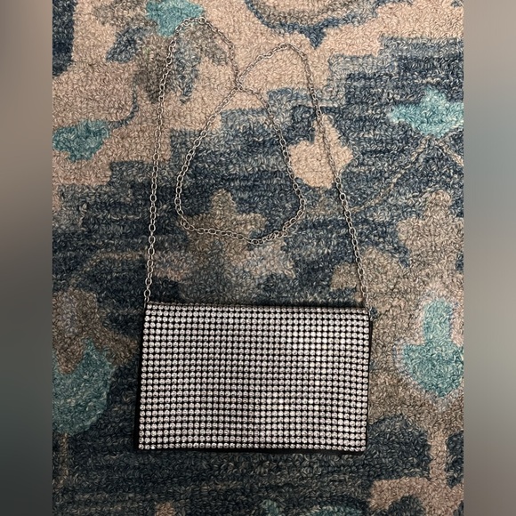 Amber Sceats Stella Crystal Bag Purse | Sparkly Evening Clutch Crossbody Silver - Picture 6 of 6